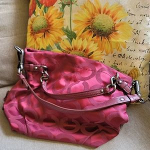 Coach Signature Op Art Brooke Sateen Hobo